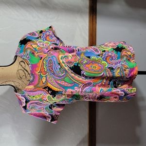 Ralph Lauren XL cotton paisley floral short sleeves